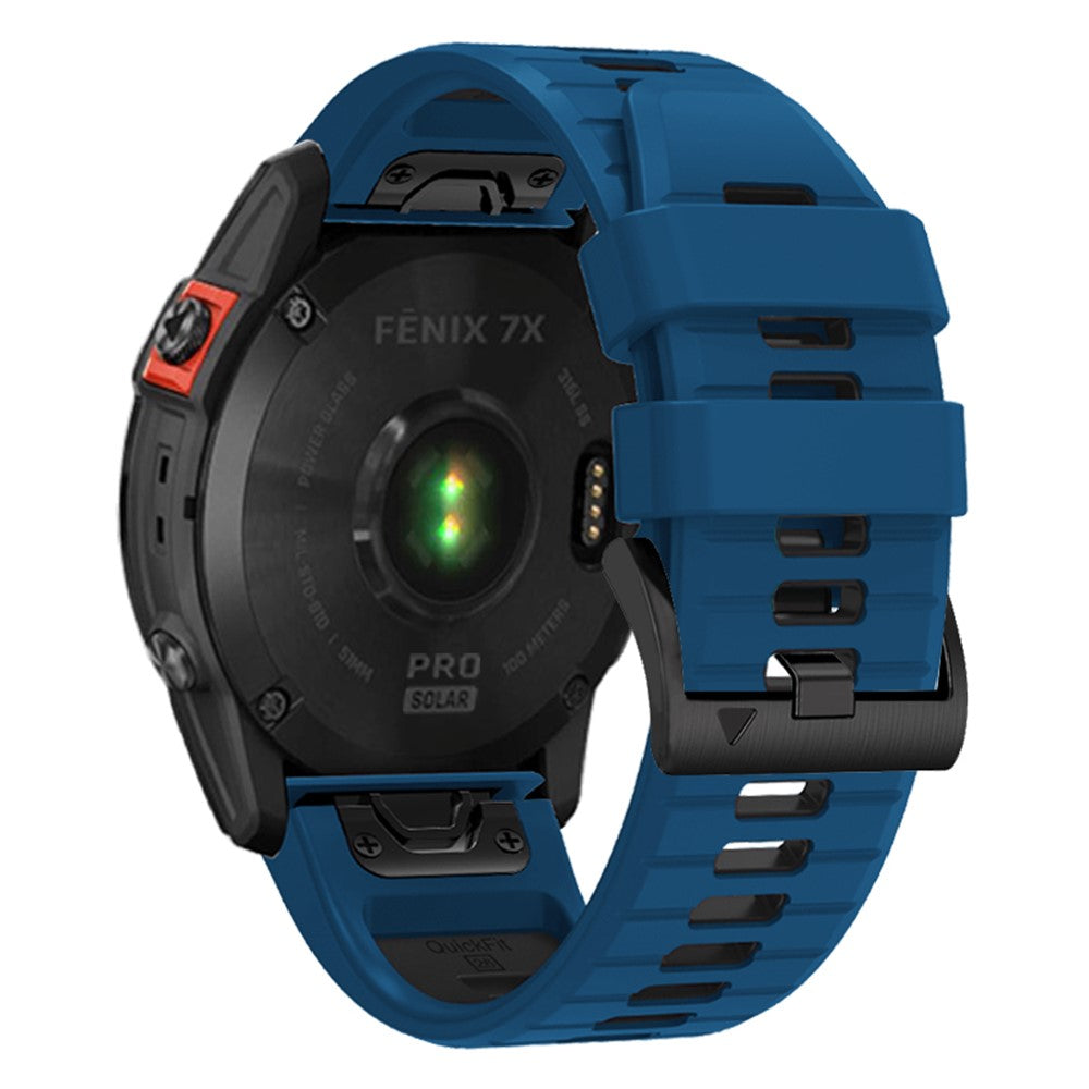 Garmin Fenix 7X Pro 51mm / Fenix 7X Tvåfärgad Sportklockarmband Silikon Andningsbart Armband