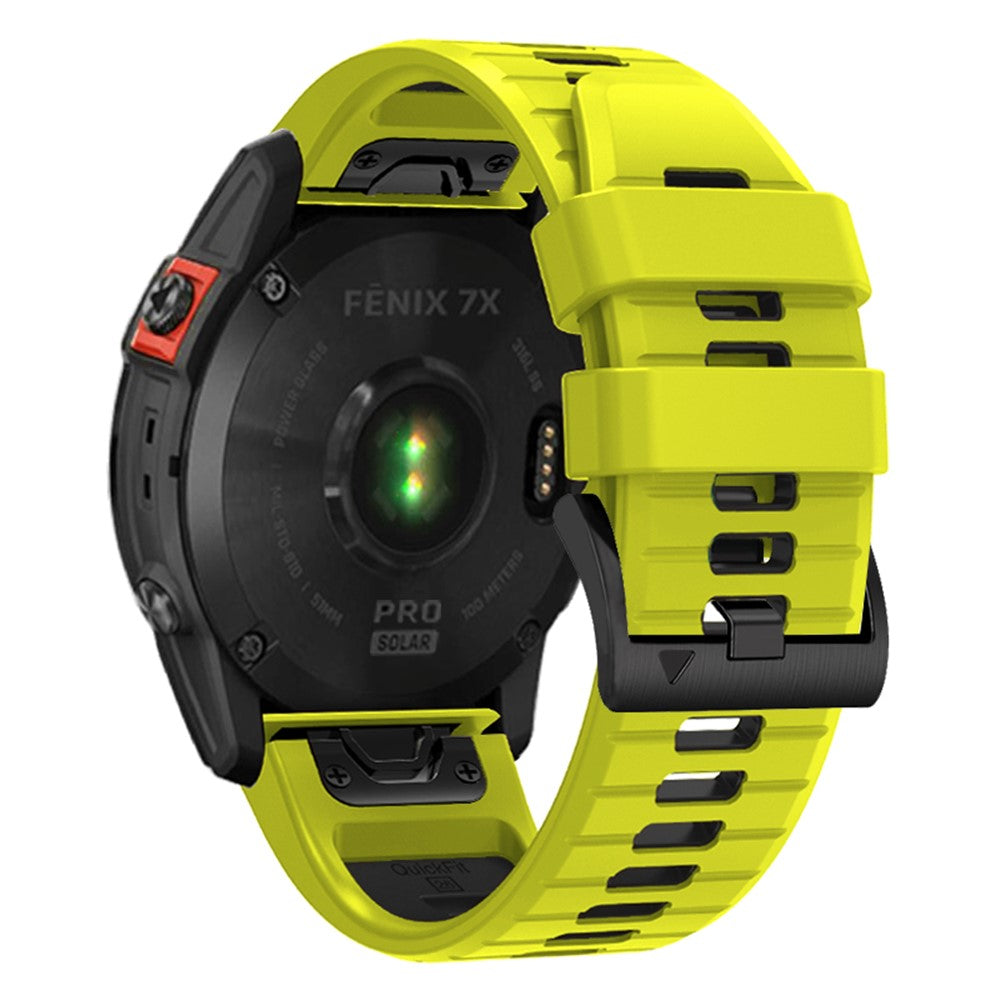 Garmin Fenix 7X Pro 51mm / Fenix 7X Tvåfärgad Sportklockarmband Silikon Andningsbart Armband