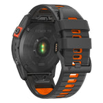 Garmin Fenix 7X Pro 51mm / Fenix 7X Tvåfärgad Sportklockarmband Silikon Andningsbart Armband