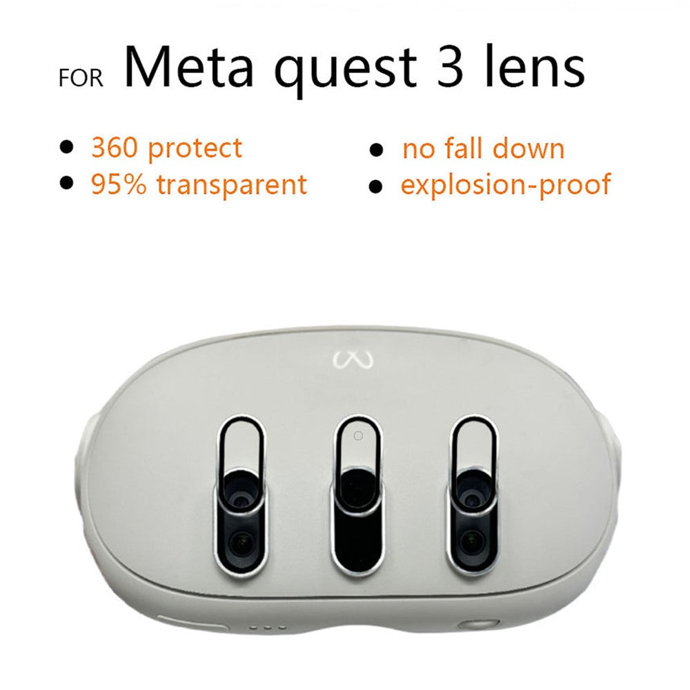 3Pcs For Meta Quest 3 VR Headset HD Tempered Glass Lens Protector Film