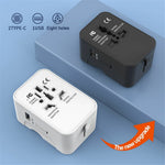 HHT202-2C 1xUSB+2x Type-C Charging Adapter Travel Universal Charger Converter