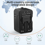 HHT202-2C 1xUSB+2x Type-C Charging Adapter Travel Universal Charger Converter