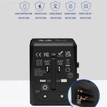 HH904 Verdensomspændende Rejseopladningsadapter Stikdåsekonverter med 2 USB + 2 Type-C