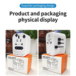 HHT906 PD 65W GaN Worldwide Travel Power Adapter 2xUSB+3xType-C Wall Charger Plug Converter