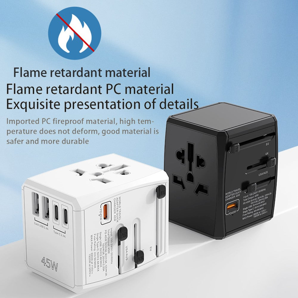 HHT905 PD 65W GaN Worldwide Travel Fast Charging Power Adapter Wall Charger Plug Converter