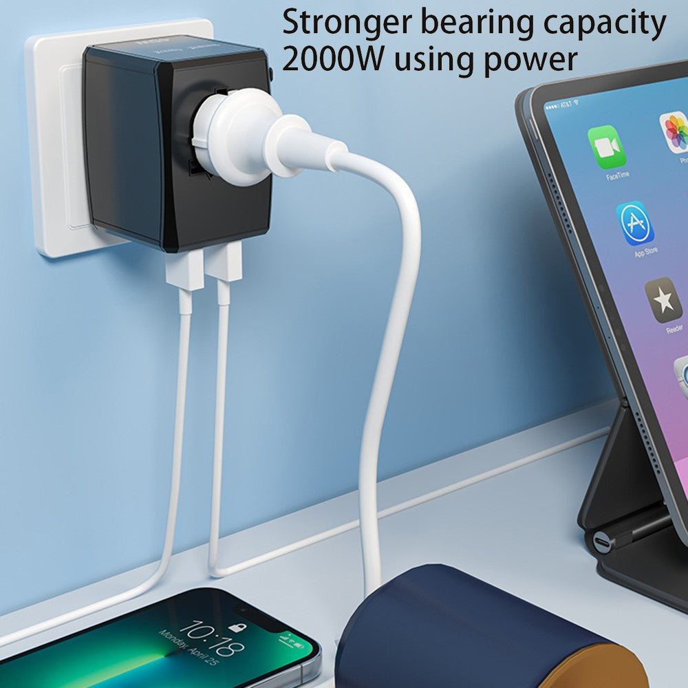 HHT905 PD 65W GaN Worldwide Travel Fast Charging Power Adapter Wall Charger Plug Converter