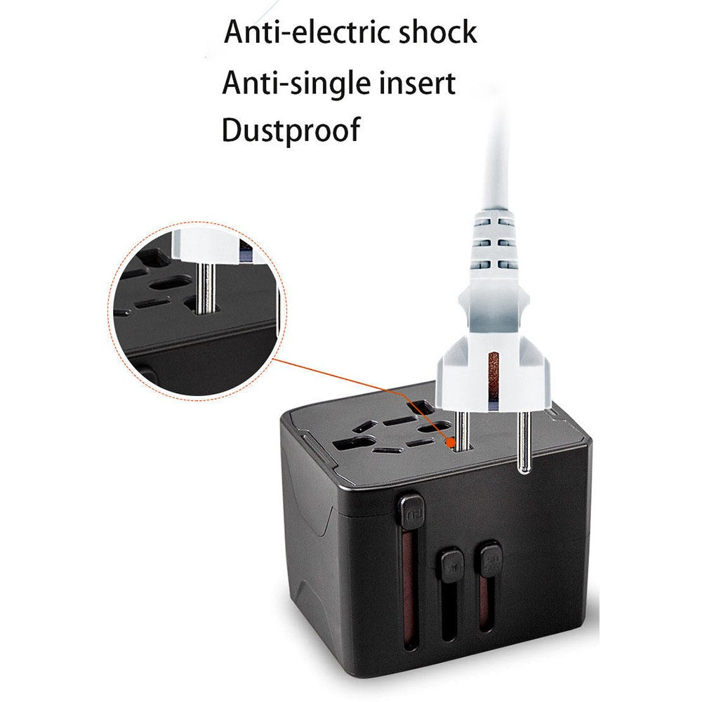 HHT520 Universal Global Travel Power Adapter Type-C + 3xUSB Charger Plug Converter