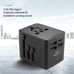 HHT520 Universal Global Travel Power Adapter Type-C + 3xUSB Charger Plug Converter
