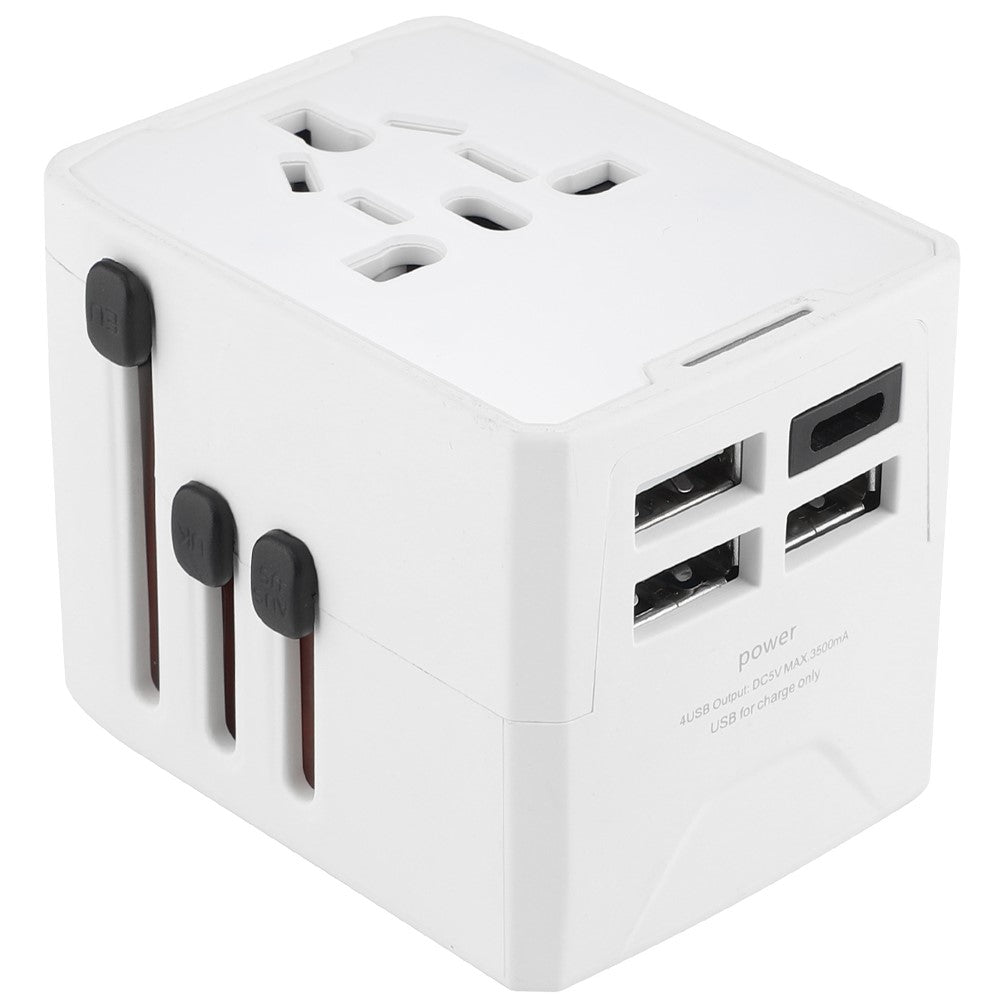 HHT520 Universal Global Travel Power Adapter Type-C + 3xUSB Charger Plug Converter