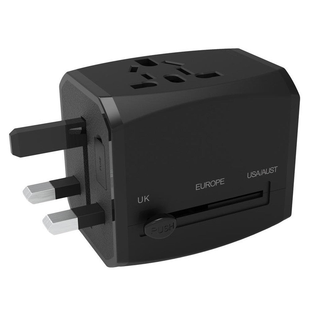 HHT525 Universal Global Travel Power Adapter 3 USB Ports Charger Plug Converter