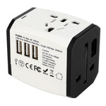 HHT525 Universal Global Travel Power Adapter 3 USB Ports Charger Plug Converter