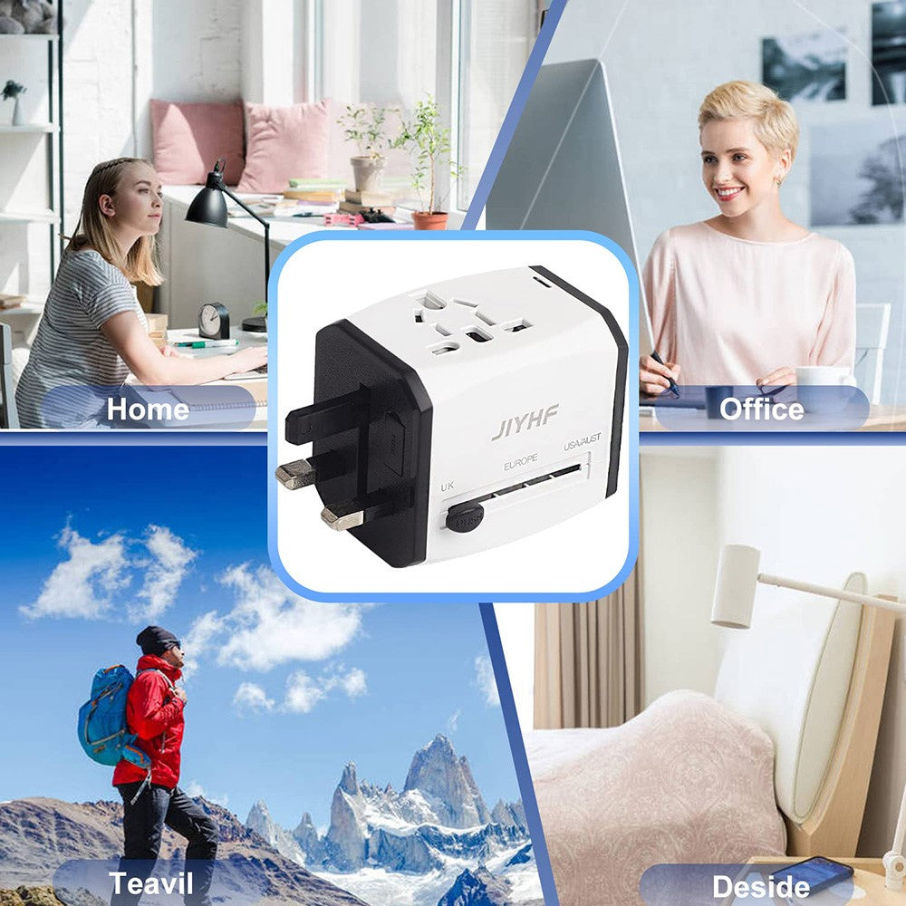 HHT525 Universal Global Travel Power Adapter 3 USB Ports Charger Plug Converter