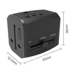 HHT525 Universal Global Travel Power Adapter 3 USB Ports Charger Plug Converter