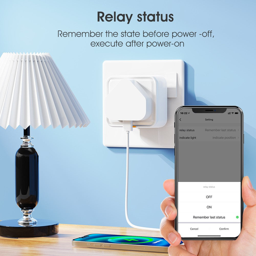 MG-CZ107W Smart Home WiFi-stikkontakt Tuya APP Stemmestyring Timerstik, EU-stik