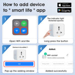 MG-CZ107W Smart Home WiFi-stikkontakt Tuya APP Stemmestyring Timerstik, EU-stik