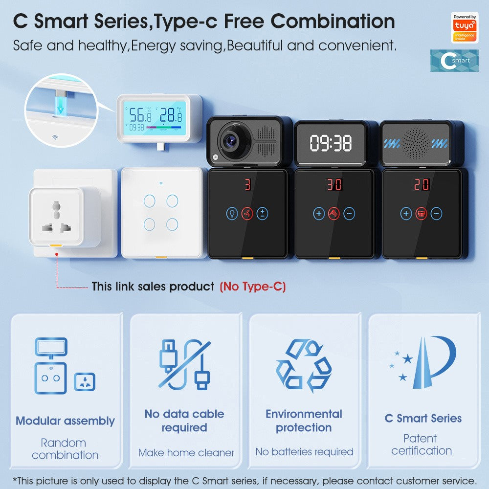 MG-CZ107W Smart Home WiFi-stikkontakt Tuya APP Stemmestyring Timerstik, EU-stik