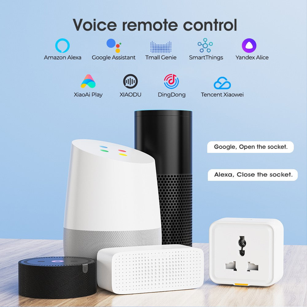 MG-CZ107W Smart Home WiFi-stikkontakt Tuya APP Stemmestyring Timerstik, EU-stik