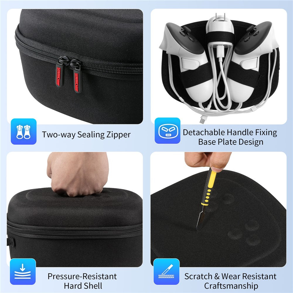 STARTRC GAMES For Meta Quest 3S / Quest 3 / Quest 2 Carrying Case Snowflake Cloth VR Headset Storage Bag