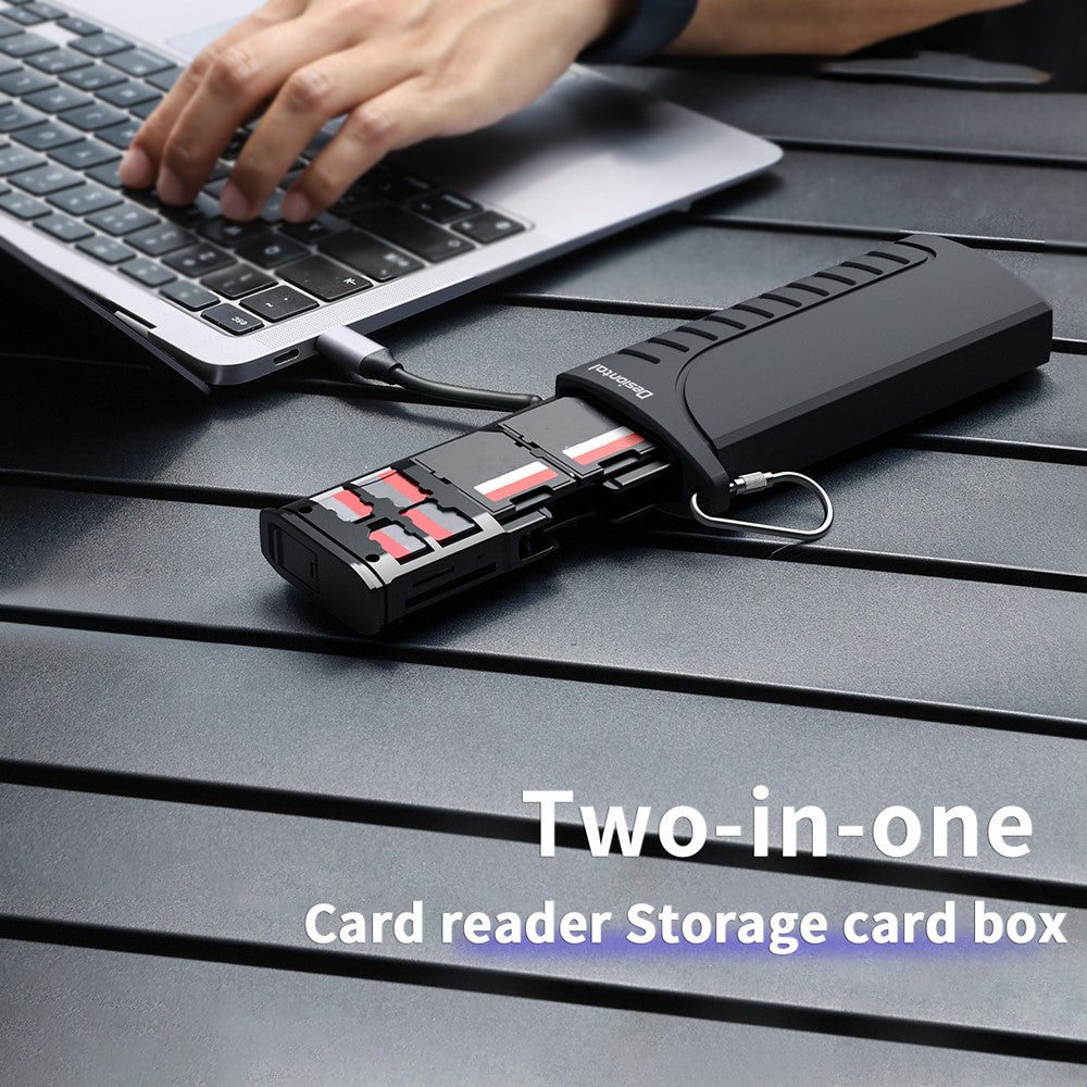 DESIONTAL Multi-Function High Speed SD / TF Card Reader Portable Memory Card Storage Case