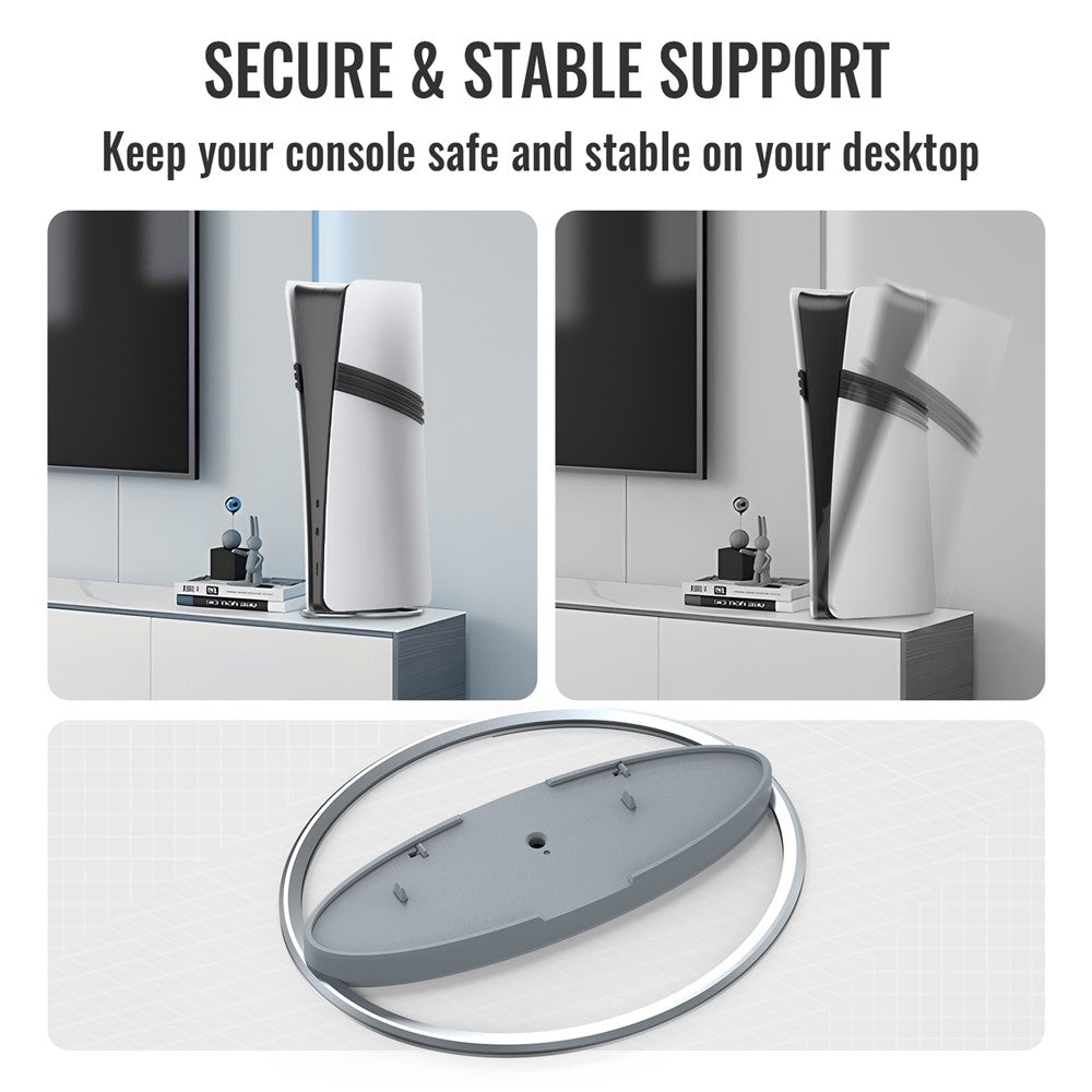 JYS JYS-P5216 Vertikal Stand til Sony PlayStation 5 Pro / Playstation 5 / PS5 Slim Spillekonsol Rund Base