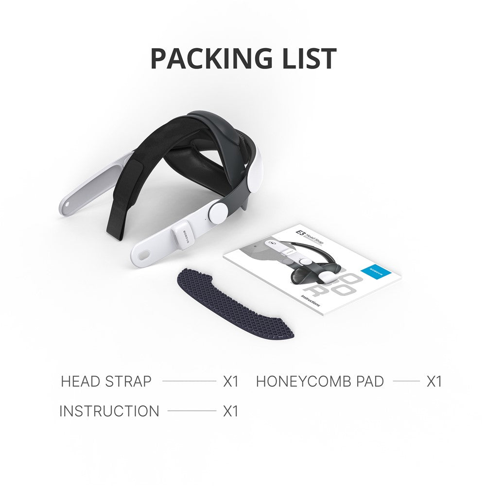 BOBOVR E3 til Meta Quest 3S / Quest 3 VR Headset Hovedstrop Ergonomisk Erstatningspandebånd