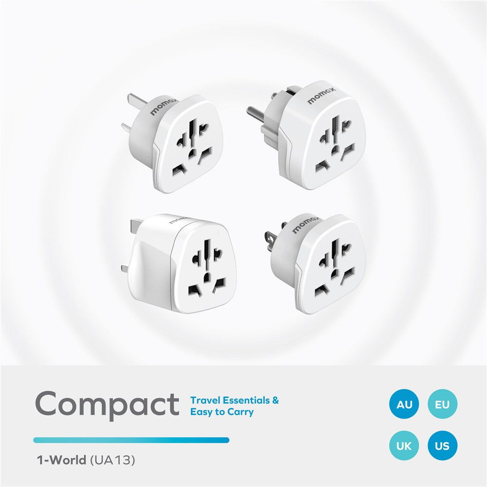 MOMAX 1-World 2500W Global Travel Adapter Universal Power Converter