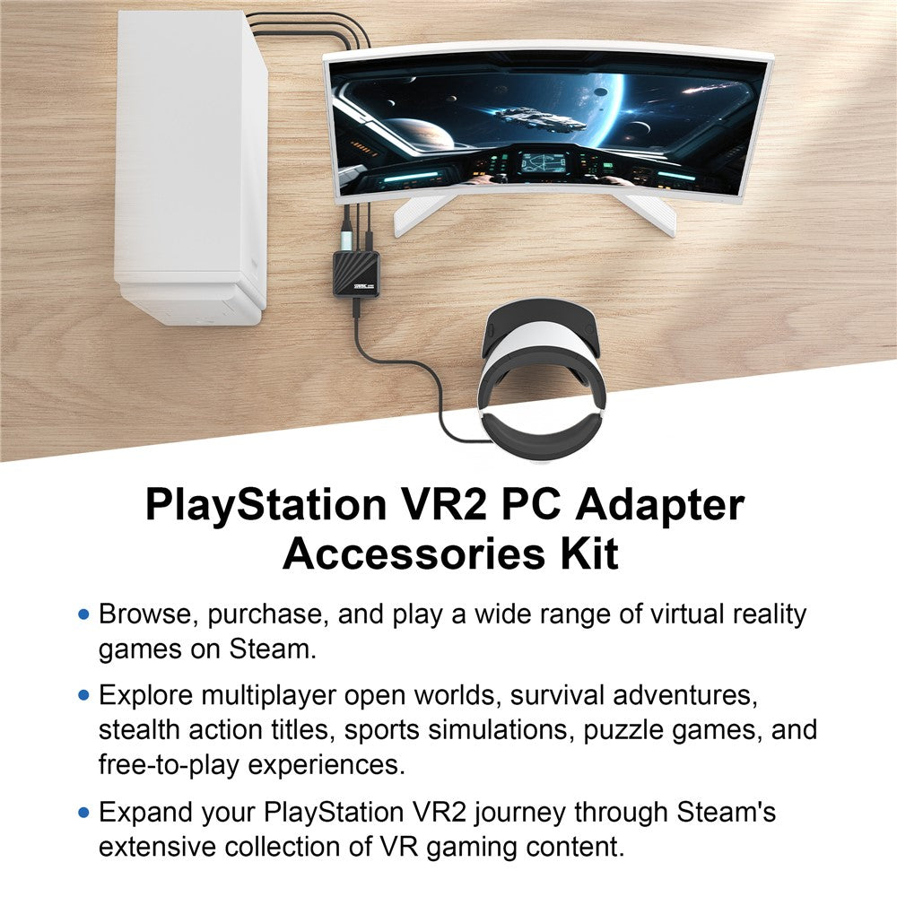 STARTRC GAMES For Sony PlayStation VR2 Headset Computer Connection Adapter with Bluetooth-Compatible Receiver