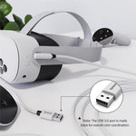 SYNTECH 5m USB A to USB C L Shaped VR Link Cable for Meta Quest 3S / Quest 3 / Quest 2 / Pro / Pico 4 PC VR Gaming Data Cord