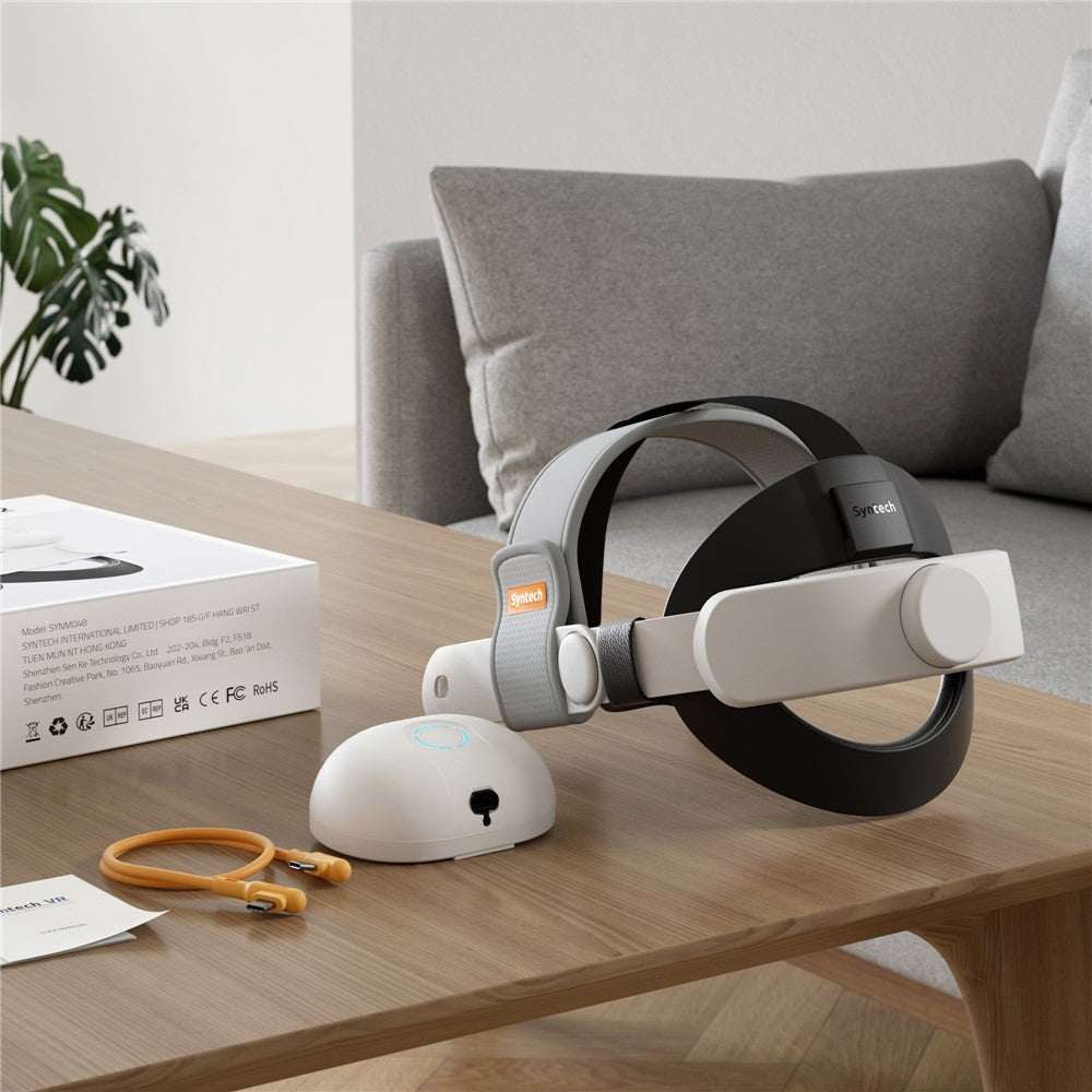 SYNTECH VR Headset Batteri Hovedrem til Meta Quest 3 / 3S Forlænget Spilletid Justerbar Hovedbøjle