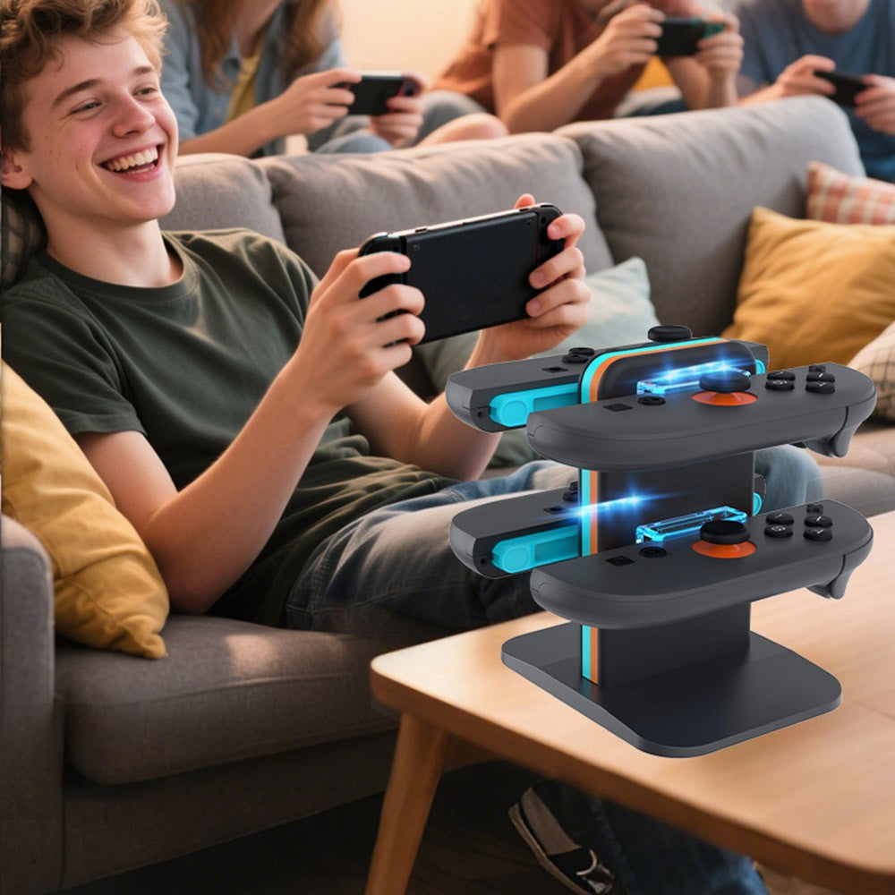 HBS-2858 For Nintendo Switch 2 Joy-Con Charging Dock 4 in 1 Controller Charger with LED Indicator