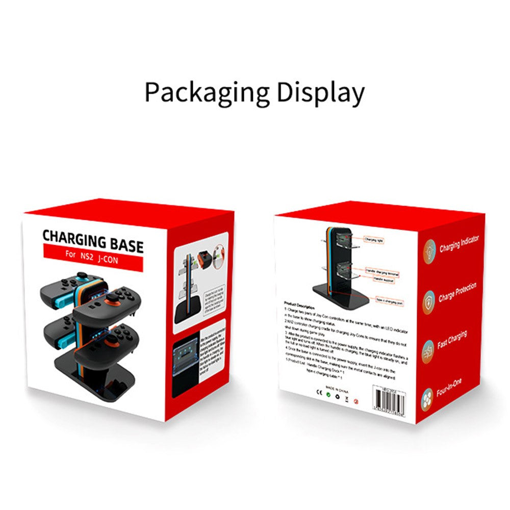 HBS-2858 For Nintendo Switch 2 Joy-Con Charging Dock 4 in 1 Controller Charger with LED Indicator