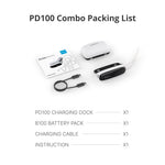 BOBOVR PD100 combo 30W Fast Charging Dock Built-in USB-C Cable with BOBOVR B100 10000mAh Battery Pack