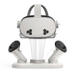 STARTRC GAMES Til Meta Quest 3 / 3S Opladerdockingstation med to batterier, RGB-stemningslys, holder til VR-headset