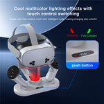STARTRC GAMES Til Meta Quest 3 / 3S Opladerdockingstation med to batterier, RGB-stemningslys, holder til VR-headset