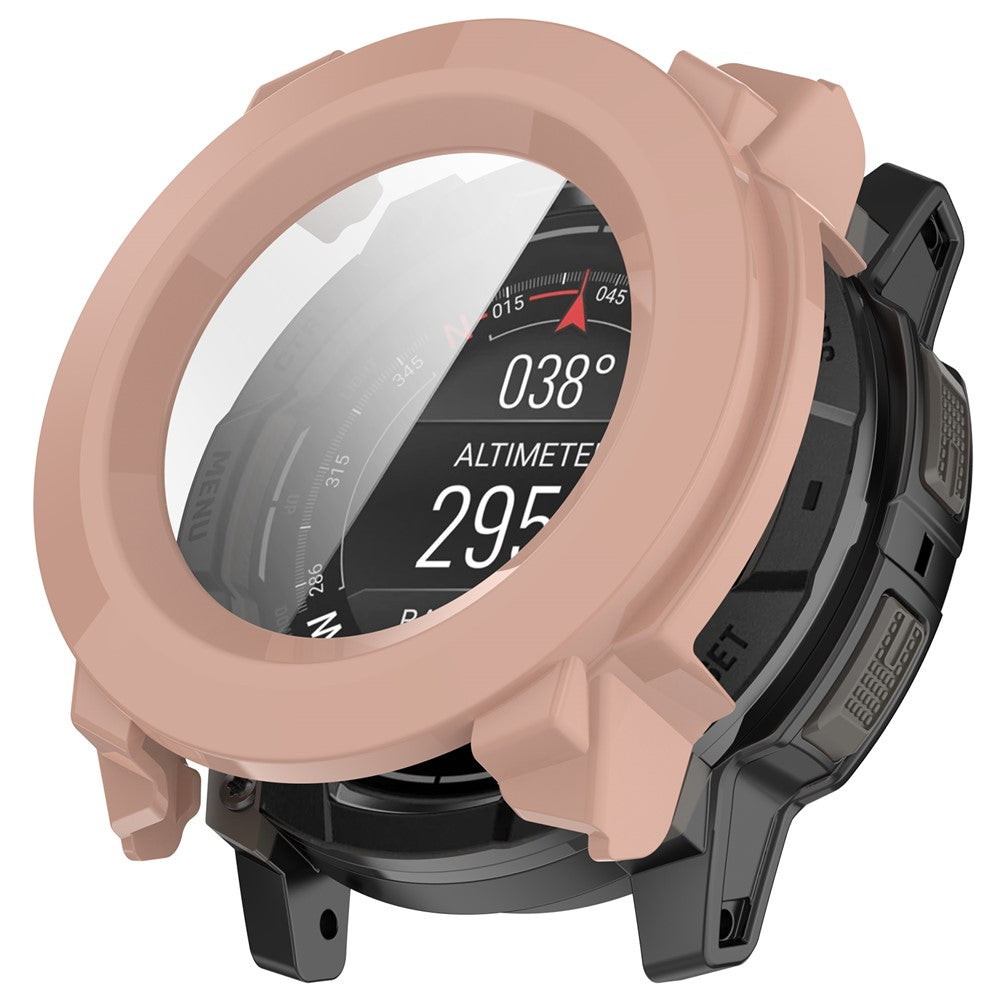 For Garmin Instinct 3 AMOLED 45mm / Instinct 3 Solar 45mm Protective Case with Tempered Glass Screen Protector PC Watch Cover