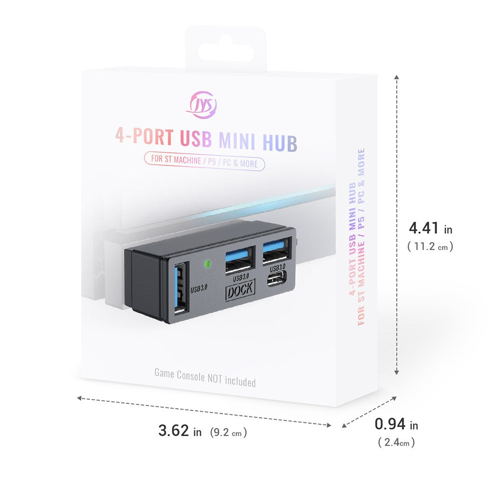 JYS SDM007 4-in-1 USB Hub 3x USB-A 3.0 + 1x USB-C 5Gbps Mini Dock for Steam Machine  /  PS5  /  PC