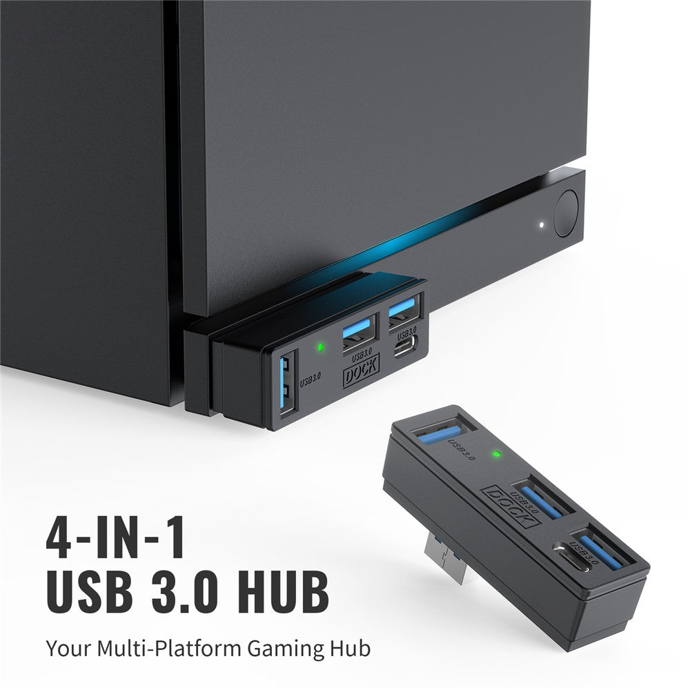 JYS SDM007 4-in-1 USB Hub 3x USB-A 3.0 + 1x USB-C 5Gbps Mini Dock for Steam Machine  /  PS5  /  PC