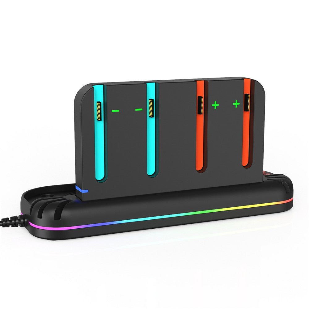 YZC-529 Multifunctional Joy-Con Charging Dock for Nintendo Switch 2 Magnetic 4 Slots Game Card Storage Cooling Fan Charging Station with RGB Lighting