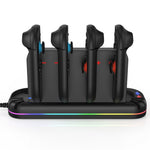 YZC-529 Multifunctional Joy-Con Charging Dock for Nintendo Switch 2 Magnetic 4 Slots Game Card Storage Cooling Fan Charging Station with RGB Lighting