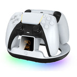 YZC-523 Dual Charging Stand for PS5  /  PS5 Edge Controller RGB Lighting LED Display Fast Charge Dock Station