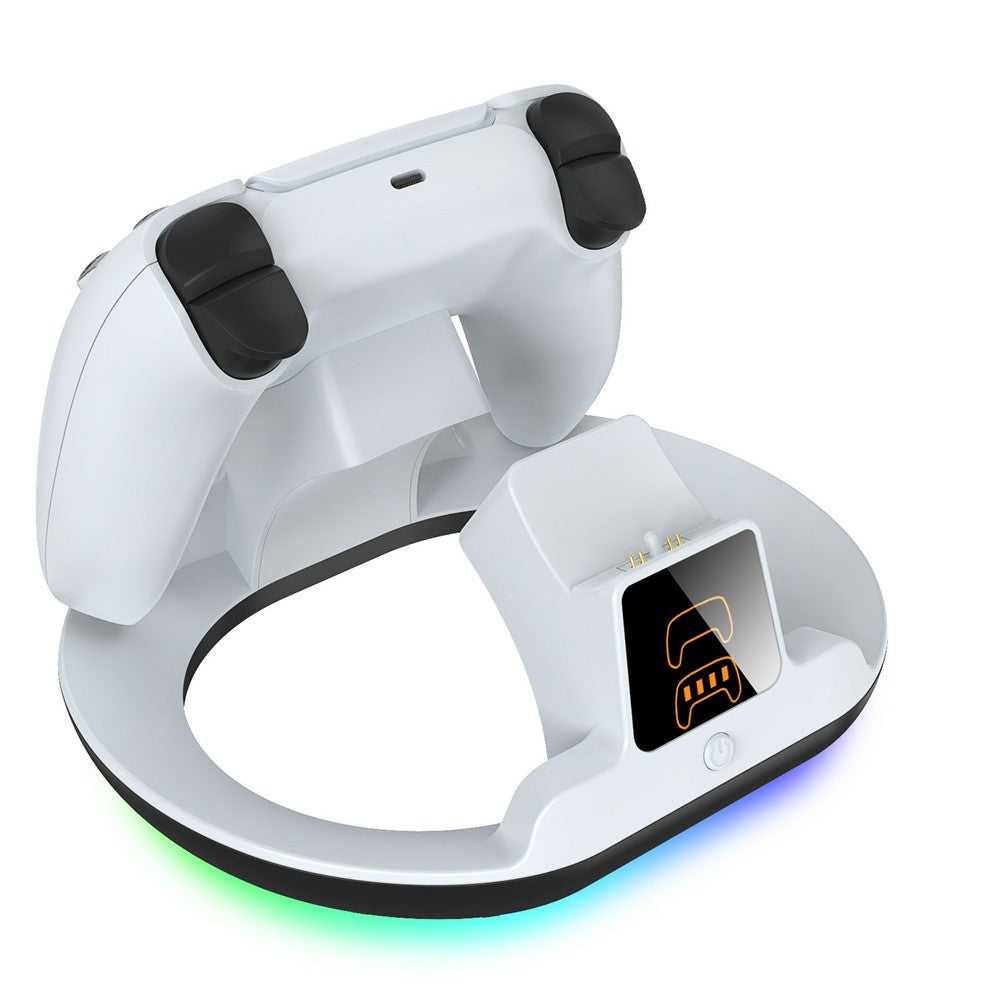 YZC-523 Dual Charging Stand for PS5  /  PS5 Edge Controller RGB Lighting LED Display Fast Charge Dock Station