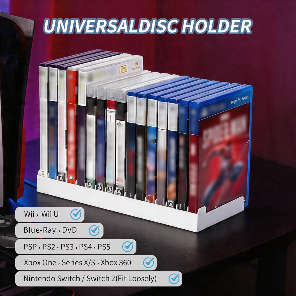 8026 16-i-1 spilskivelagerorganisator til PS5 / PS4 / Nintendo Switch Universal Disc Holder skrivebordsstativ
