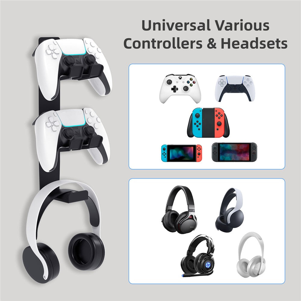 8023 Game Controller Headphone Wall Mount Stand Desktop Organizer for PS4 / PS5 / Xbox Gaming Accessories Holder