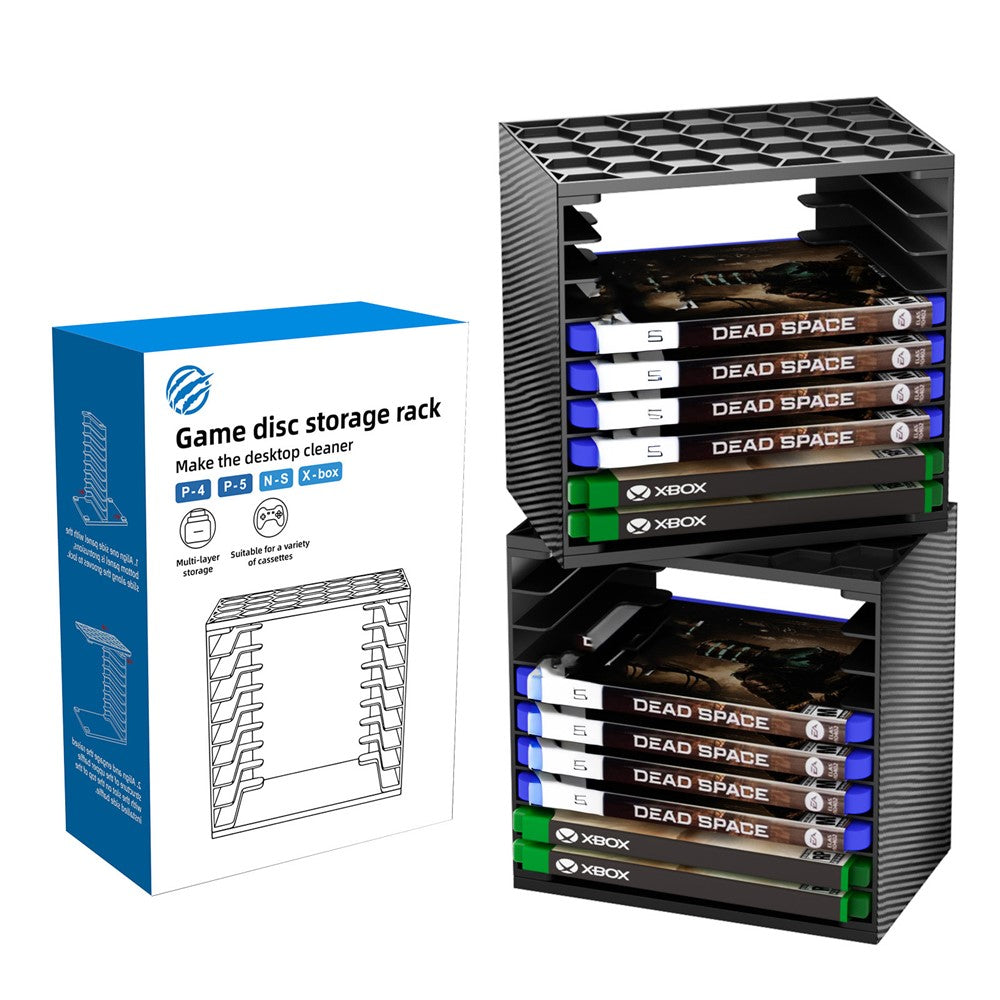 8056 2Pcs Game Disc Storage Tower DIY Modular for Nintendo Switch  /  PS5  /  PS4  /  Xbox Game Cartridge Organizer