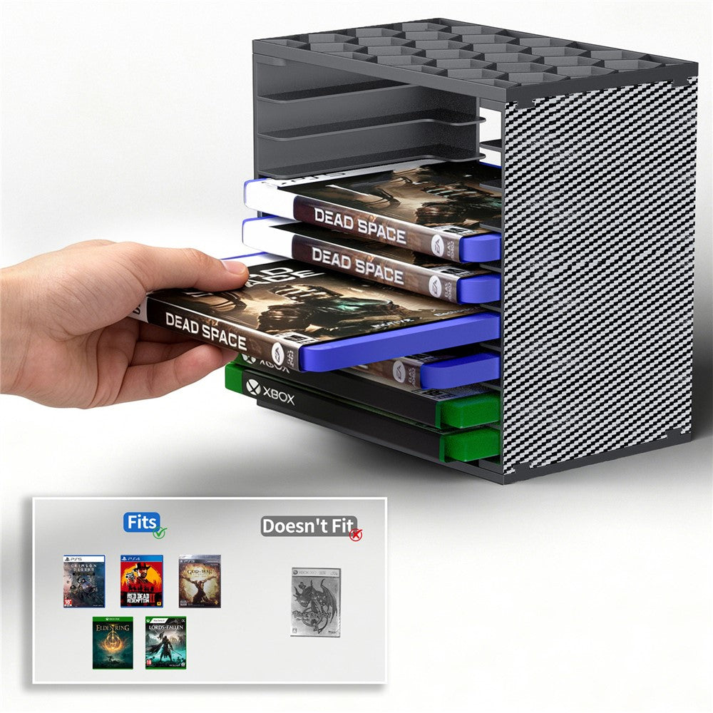 8056 2Pcs Game Disc Storage Tower DIY Modular for Nintendo Switch  /  PS5  /  PS4  /  Xbox Game Cartridge Organizer