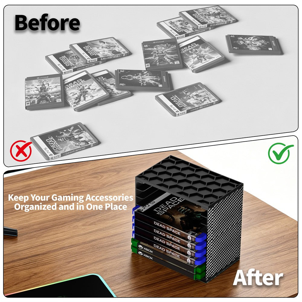 8056 2Pcs Game Disc Storage Tower DIY Modular for Nintendo Switch  /  PS5  /  PS4  /  Xbox Game Cartridge Organizer