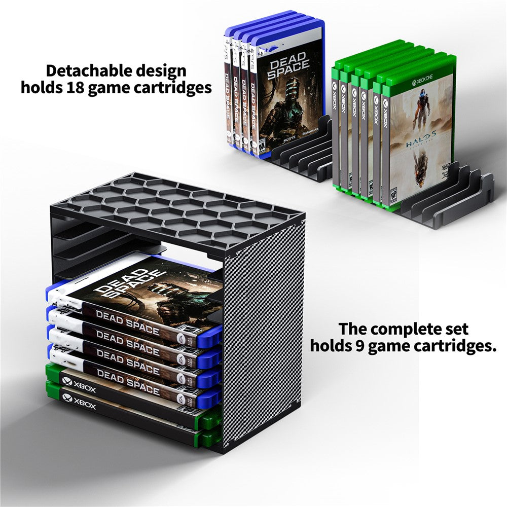 8056 2Pcs Game Disc Storage Tower DIY Modular for Nintendo Switch  /  PS5  /  PS4  /  Xbox Game Cartridge Organizer
