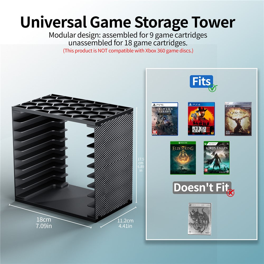 8056 2Pcs Game Disc Storage Tower DIY Modular for Nintendo Switch  /  PS5  /  PS4  /  Xbox Game Cartridge Organizer