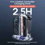 TRANSNOVO S73-002 4-in-1 Charging Dock for Nintendo Switch 2 Joy-Con Controllers RGB LED Touch Control Type-C Fast Charging Station