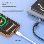 240W 1.2m Magnetic USB-C Cable 120Gbps Thunderbolt 5 Data Transfer Dustproof Type-C Charging Cable